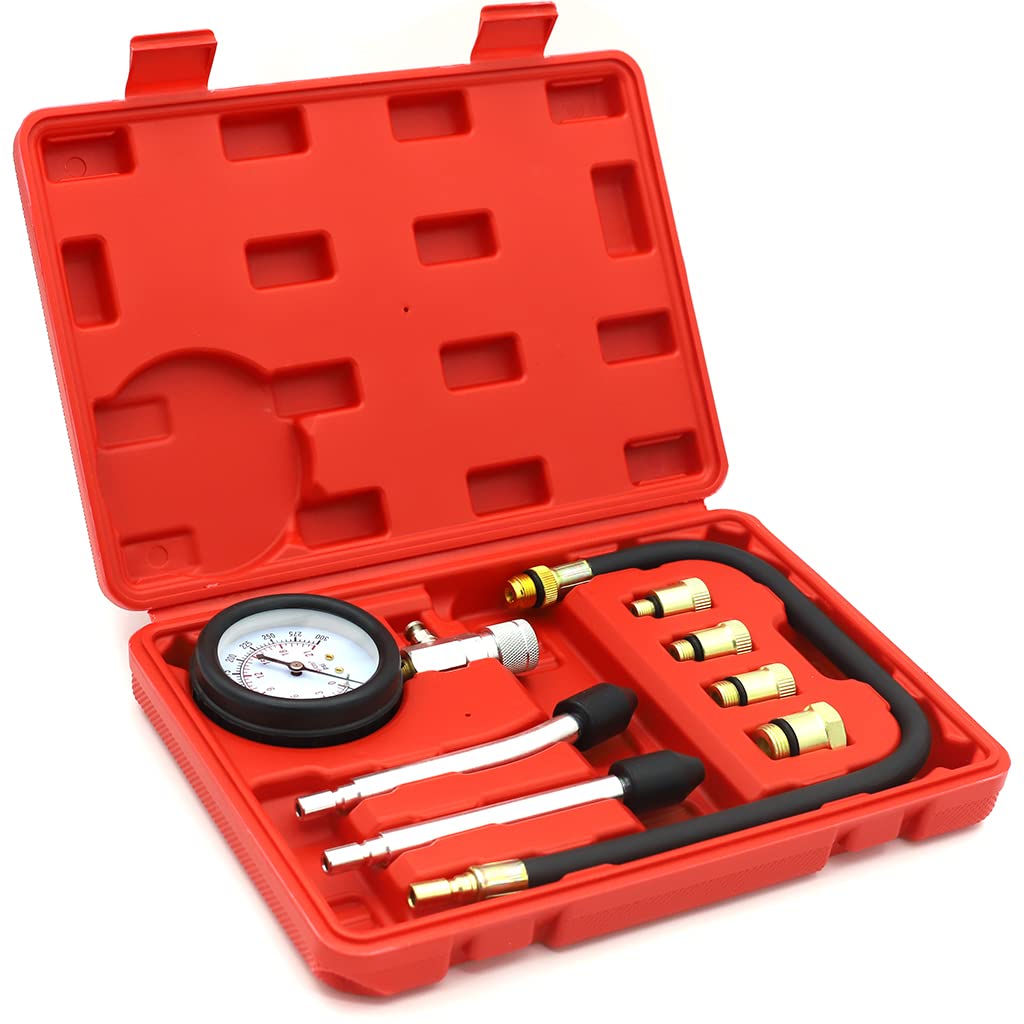 ZORBES 8 PCS Diesel Engine Compression Gauge Tester with Portable Box,Professional Cylinder Pressure Test Tool Kit for Car & Truck, Automotive Test Kit ZORBES 8 PCS Diesel Engine Compression Gauge Tester with Portable Box,Professional Cylinder Pressure Test Tool Kit for Car & Truck, Automotive Test Kit